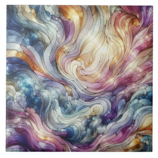 Stained glass wave fliese