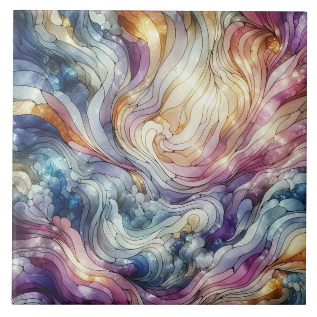 Stained glass wave fliese (Vorderseite)