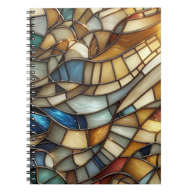 Stained Glass Waves Spiral Notebook Notizblock (Vorderseite)