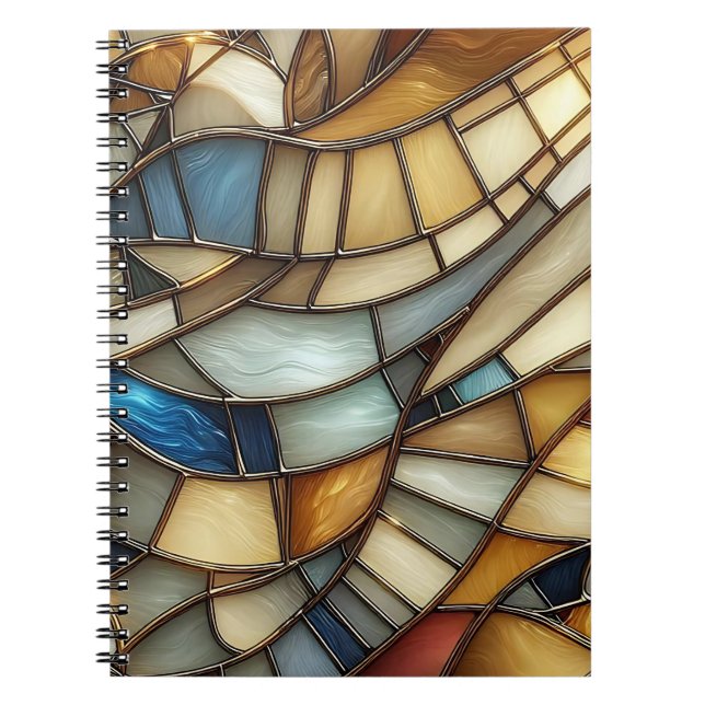 Stained Glass Waves Spiral Photo Notebook Notizblock (Vorderseite)