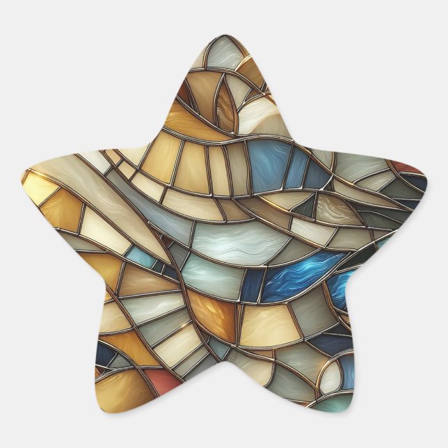 Stained Glass Waves Stern-Aufkleber (Vorderseite)