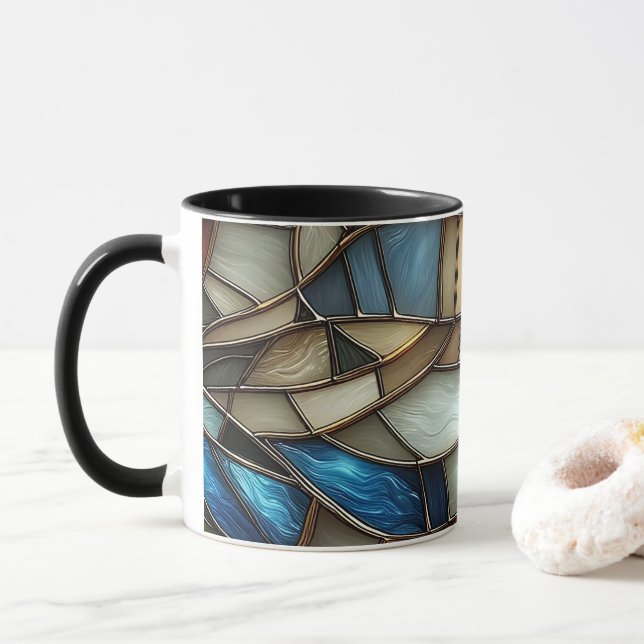 Stained Glass Waves Tasse (Mit Donut)