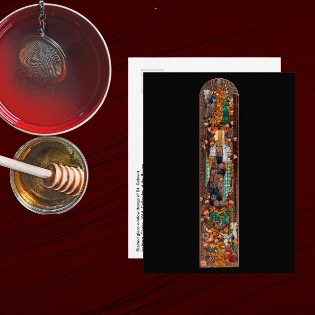 Stained Glass Window Design of St. Gobnait  Postkarte (Von Creator hochgeladen)