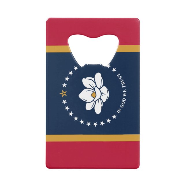 Stainless Steel Bottle Opener flag of Mississippi Geldbeutel Flaschenöffner (Vorderseite)