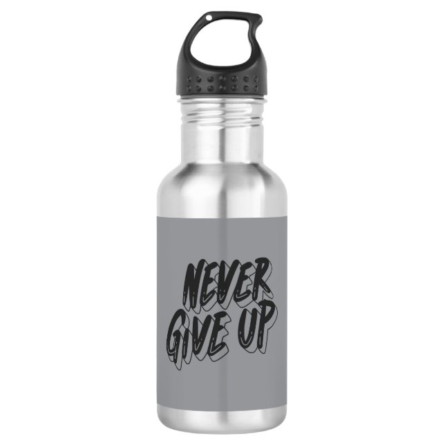 Stainless Steel Water Bottle – Motivational Design Edelstahlflasche (Vorderseite)