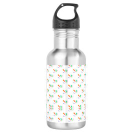 Stainless steel water bottle with a black cap  edelstahlflasche