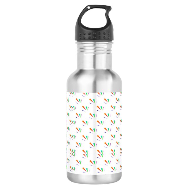 Stainless steel water bottle with a black cap  edelstahlflasche (Vorderseite)