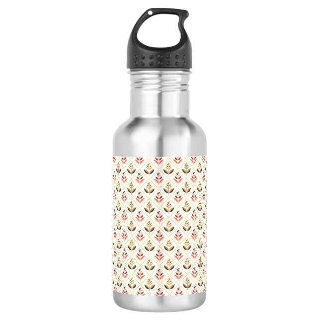 Stainless steel water bottle with a floral pattern edelstahlflasche (Vorderseite)