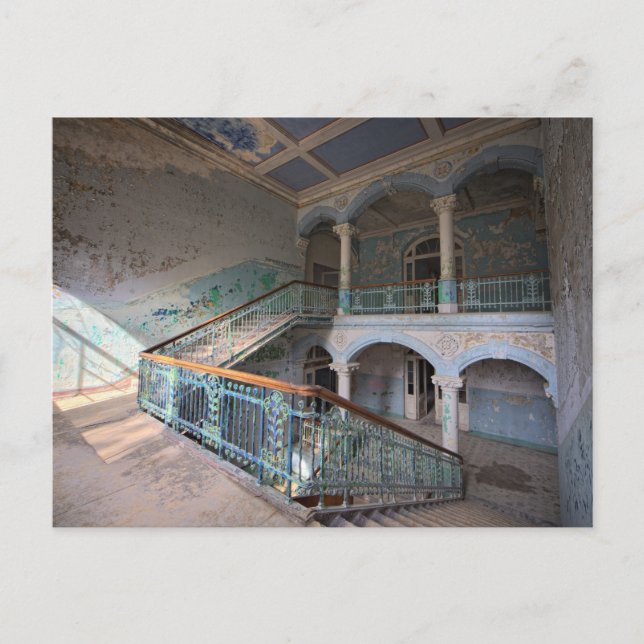 Stairs, Beelitz Men's Sanatorium, Germany Vintage Postkarte (Vorderseite)