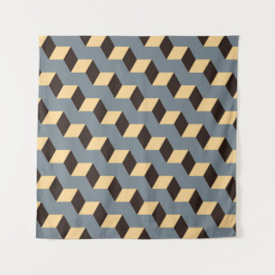 Stairs: Geometrisches Silber-Tile Wandteppich