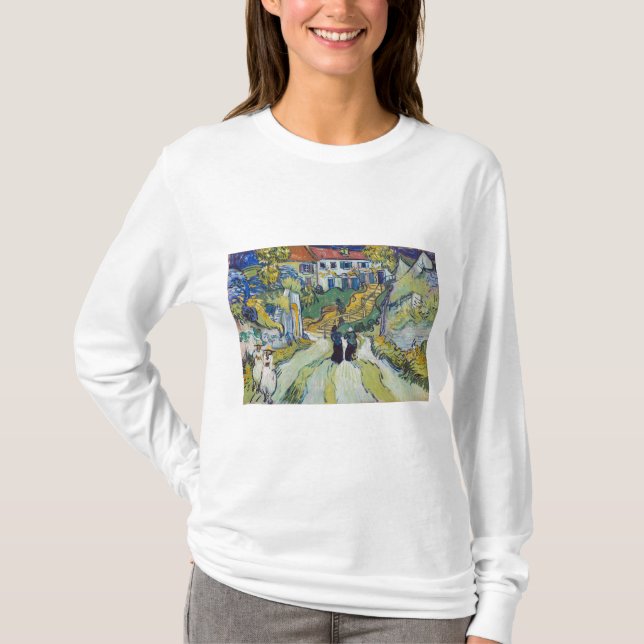 Stairway at Auvers 1890 by Vincent van Gogh T-Shirt (Vorderseite)