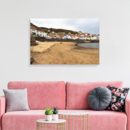 Staithes Hafen Strand und Dorf Front Leinwanddruck