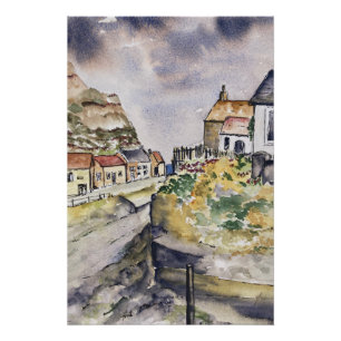 Staithes Harbor Poster