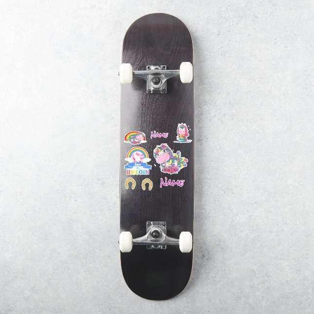 Stakeboard Niedlich Unicorns Custom Cut Vinyl Stic Aufkleber (Skateboard)