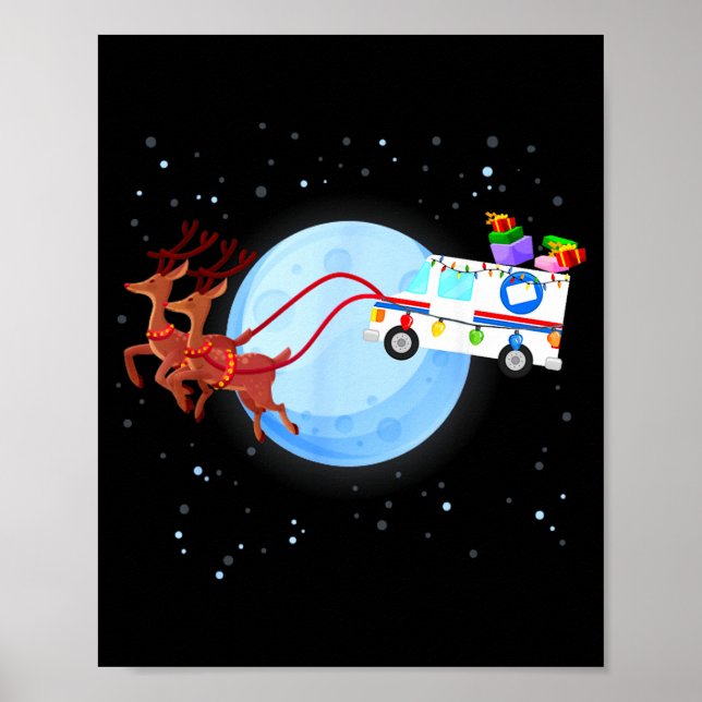 Stal Worker Christmas Mail Truck Funny Mailman Gif Poster (Vorne)