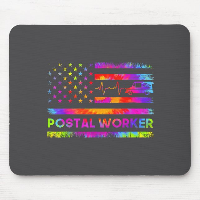 Stal Worker Tie Dye Proud Mail Carrier Mail Lady P Mousepad (Vorne)