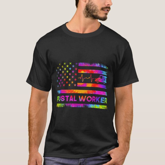 Stal Worker Tie Dye Proud Mail Carrier Mail Lady P T-Shirt (Vorderseite)