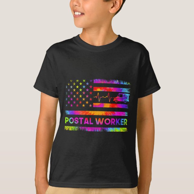 Stal Worker Tie Dye Proud Mail Carrier Mail Lady P T-Shirt (Vorderseite)