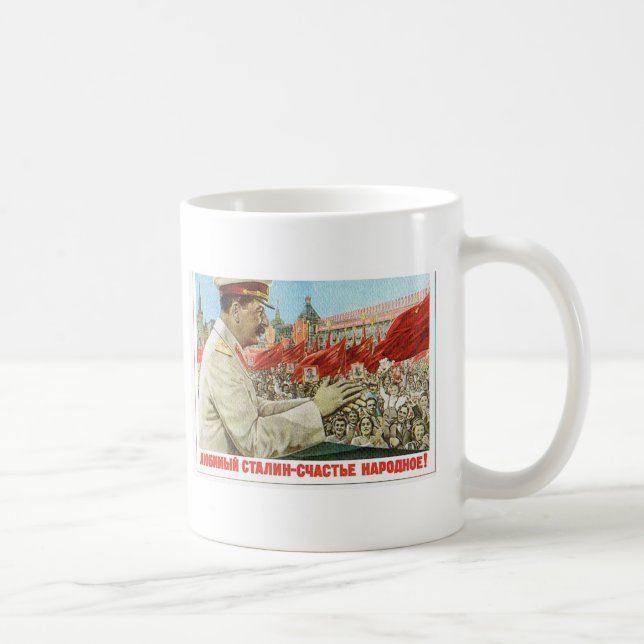 Stalin-Plakatkunst Kaffeetasse (Rechts)