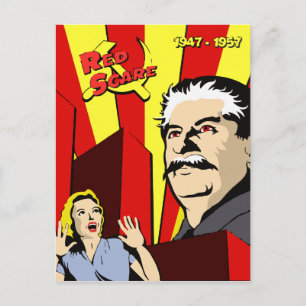 Stalin porträtiert roten Panik Sowjetposter Gewerk Postkarte