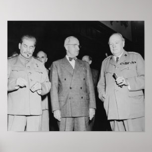 Stalin, Truman und Churchill — WW2-Foto Poster