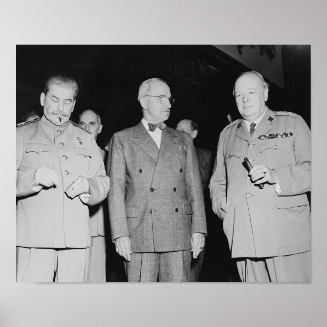 Stalin, Truman und Churchill — WW2-Foto Poster (Vorne)