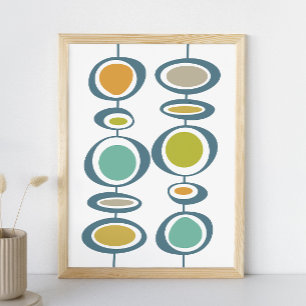 Stalk Circles Mid Century Modernes Styling Poster