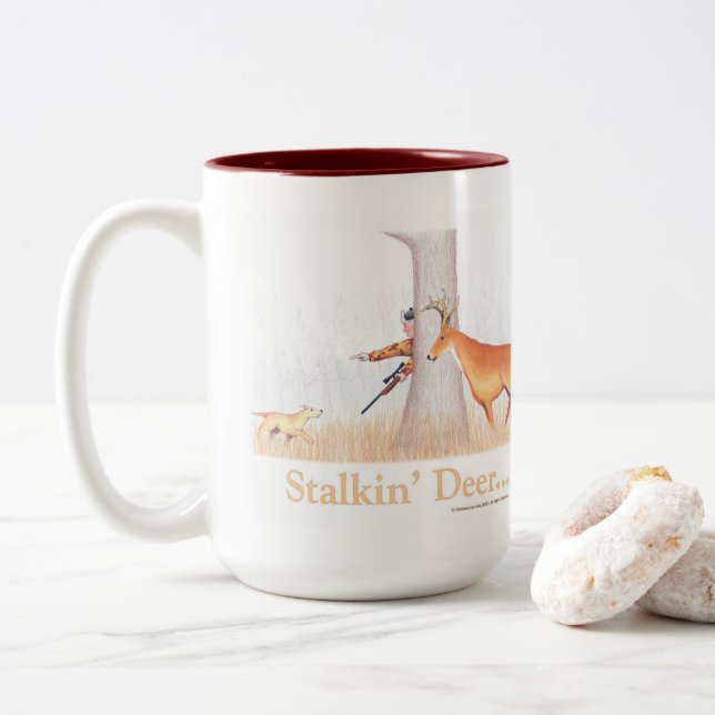Stalkin' Deer  Zweifarbige Tasse (Mit Donut)