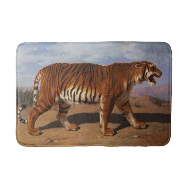 Stalking Tiger (von Rosa Bonheur) Badematte (Vorderseite)