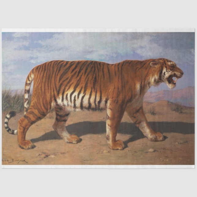Stalking Tiger (von Rosa Bonheur) Seidenpapier (Vorderseite)