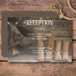 Stall & Boots Rustikaler Cowboy Western Empfang Begleitkarte