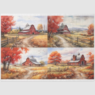 Stall im Herbst Collage 2 Dekoupage Paper Seidenpapier