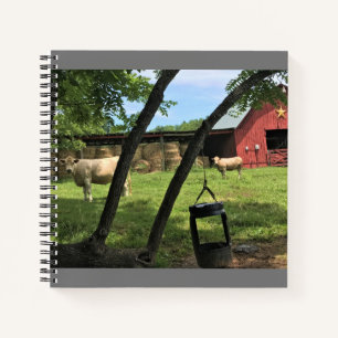 Stall & Kühe, ländliches North Carolina Canvas Pri Notizbuch