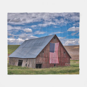 Stall mit amerikanischer Flagge  Colfax, Washingto Fleecedecke