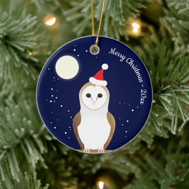 Stall Owl Animal Christmas Keramik Ornament (Baum)