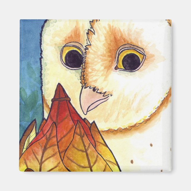 Stall Owl Leaf Lantern Magnet (Vorne)