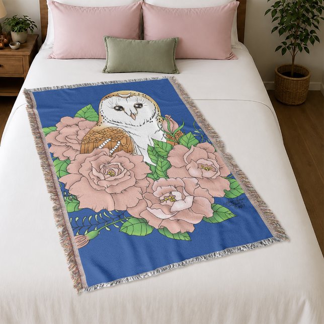 Stall Owl Pink Blume Blau Decke (Von Creator hochgeladen)
