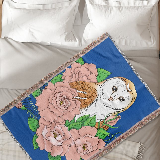 Stall Owl Pink Blume Blau Decke (Von Creator hochgeladen)
