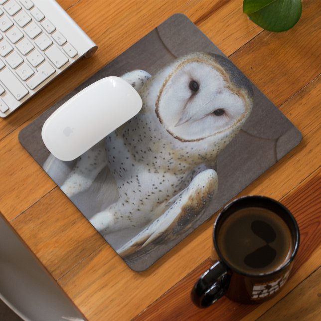Stall Owl Raptor Foto Mousepad (In Situ)