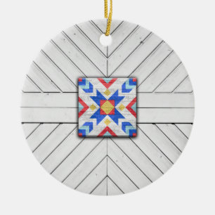 Stall Quilt Star 6 Keramik Ornament
