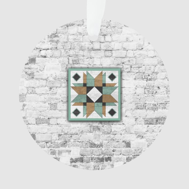 Stall Quilt Star 9 Ornament (Vorderseite)