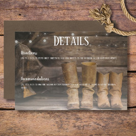 Stall & Stiefel Rustikaler Cowboy Western Hochzeit Begleitkarte