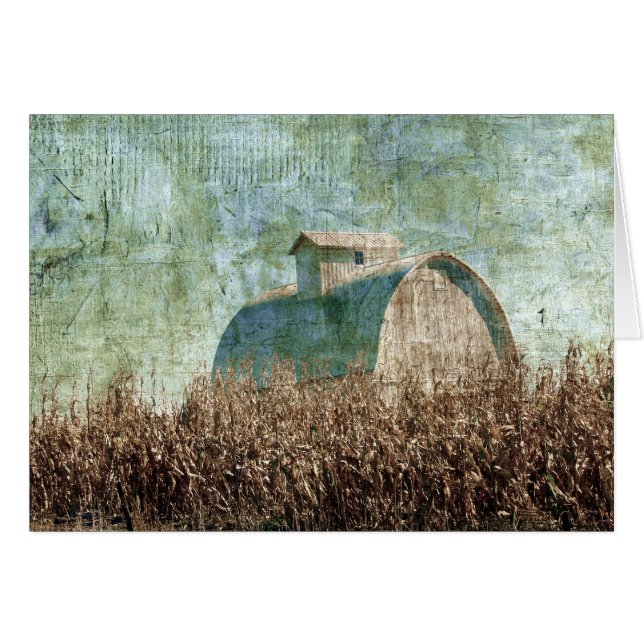 Stall- und Maisfeld in der Nähe der Erntezeit (Vorderseite (Horizontal))