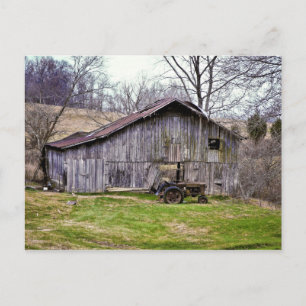 Stall und Traktor Postkarte