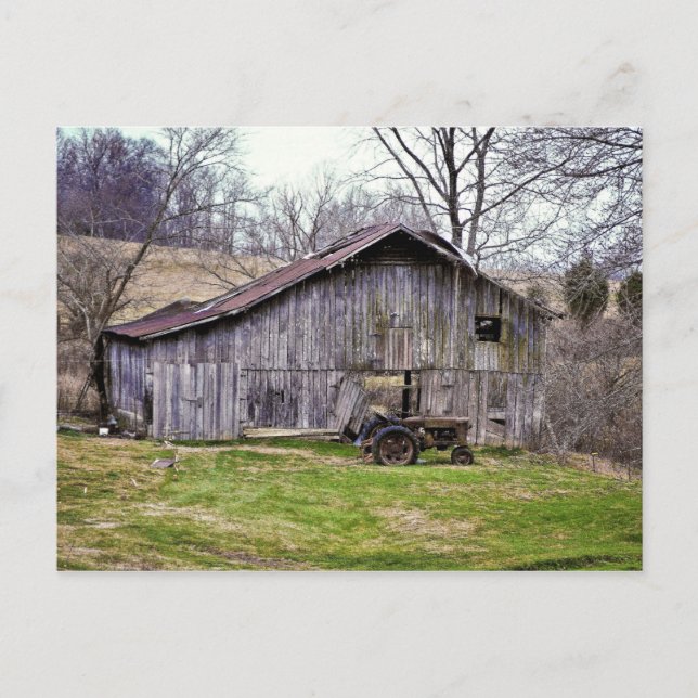 Stall und Traktor Postkarte (Vorderseite)