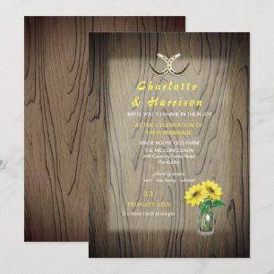 Stall Wedding Wood SunflowerLand Rustikal Einladung