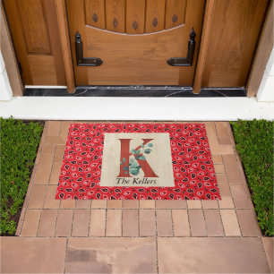 Stall Wood & Bandana Letter K Personalisiert Fußmatte