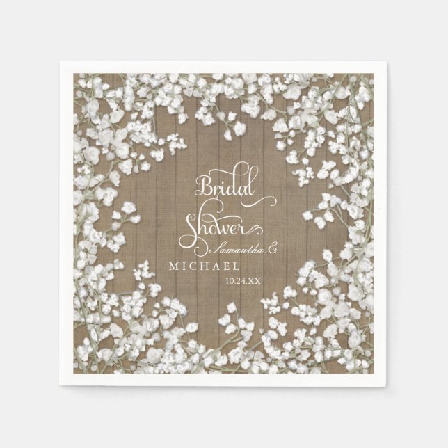 Stall Wood Brautparty Dekoration Babys Atemkranz Serviette (Vorderseite)