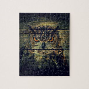 Stall Wood Gothic wild bird Spooky Hoot Uhu Puzzle