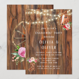 Stall Wood Lights Boots Pferdeverstärker Party Einladung